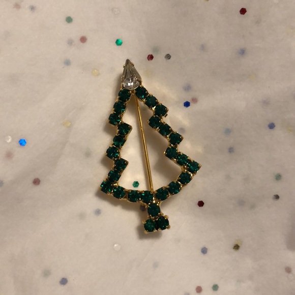 Crystal Christmas tree pin - Picture 2 of 4
